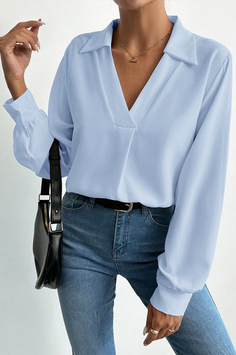 Дамска блуза MIOHEZA SKY, Цвят: светлосин, IVET.BG - Твоят онлайн бутик.