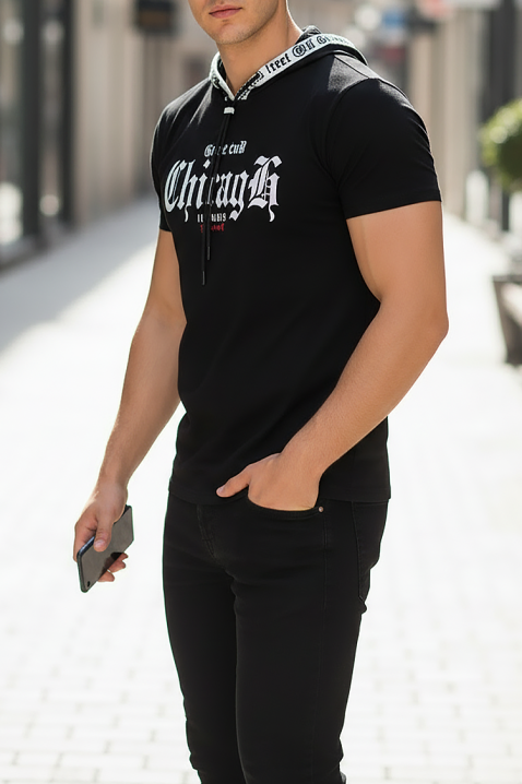 Мъжка тениска PRILGO BLACK, Цвят: черен, IVET.BG - Твоят онлайн бутик.