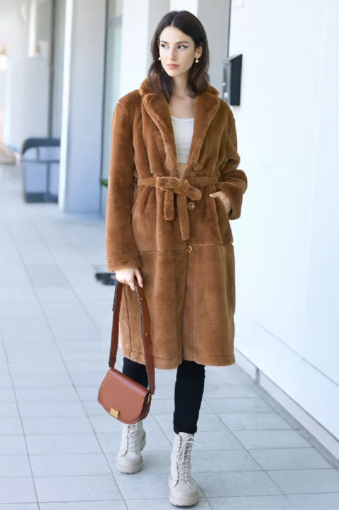 Палто DOLEZIMA BROWN, Цвят: кафяв, IVET.BG - Твоят онлайн бутик.