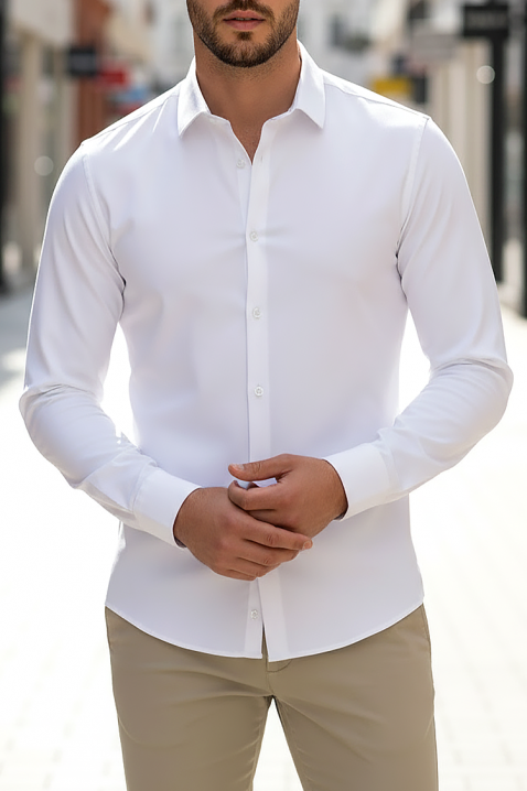 Мъжка риза FERIZO WHITE, Цвят: бял, IVET.BG - Твоят онлайн бутик.