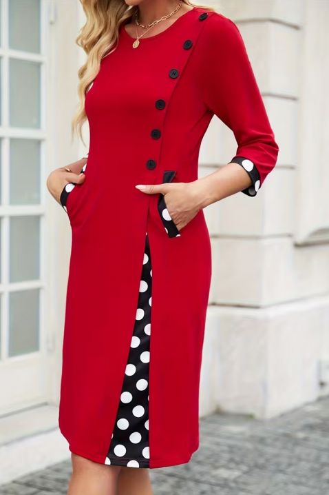 Рокля LILMERVA, Цвят: червен, IVET.BG - Твоят онлайн бутик.