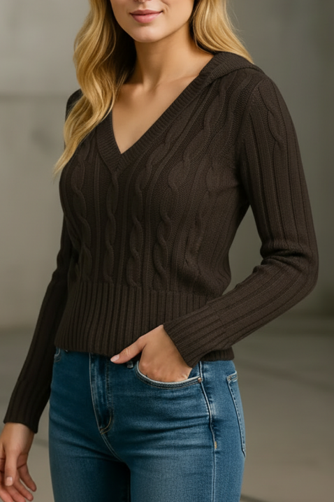 Пуловер GRANDILA BROWN, Цвят: кафяв, IVET.BG - Твоят онлайн бутик.