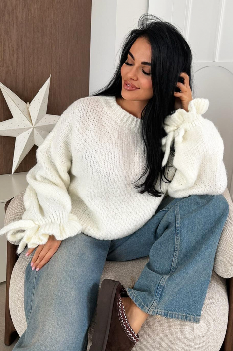 Пуловер ZARELDA WHITE, Цвят: бял, IVET.BG - Твоят онлайн бутик.