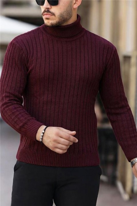 Мъжки пуловер RACHERO BORDO, Цвят: бордо, IVET.BG - Твоят онлайн бутик.