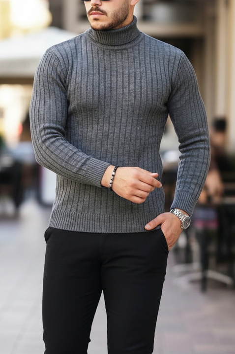 Мъжки пуловер RACHERO GRAFIT, Цвят: графит, IVET.BG - Твоят онлайн бутик.