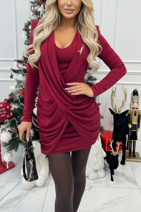 Рокля GLOVERDA BORDO, Цвят: бордо, IVET.BG - Твоят онлайн бутик.