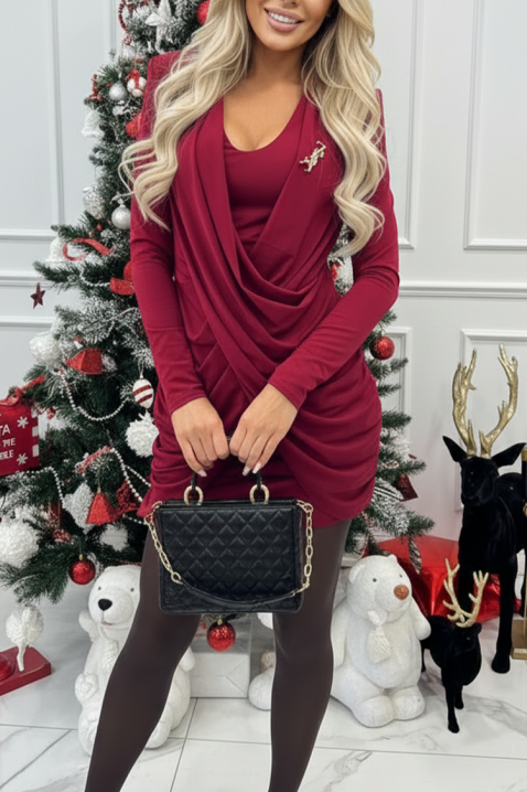 Рокля GLOVERDA BORDO, Цвят: бордо, IVET.BG - Твоят онлайн бутик.