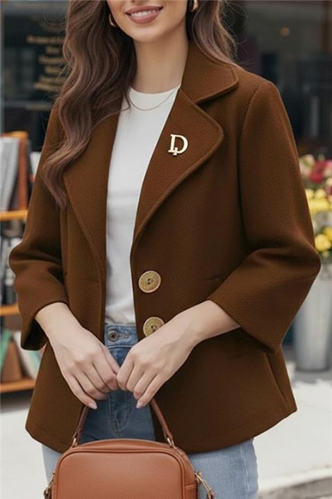 Палто ZOLTINDA BROWN, Цвят: кафяв, IVET.BG - Твоят онлайн бутик.