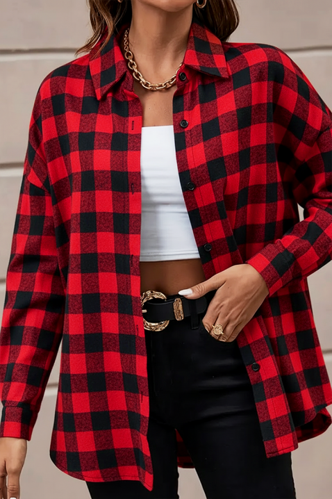 Дамска риза ABRONDA RED, Цвят: червен, IVET.BG - Твоят онлайн бутик.