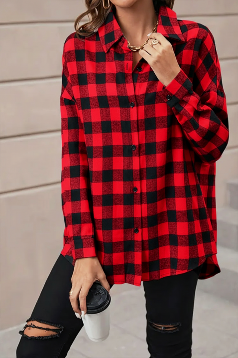 Дамска риза ABRONDA RED, Цвят: червен, IVET.BG - Твоят онлайн бутик.