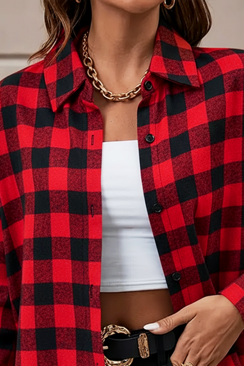 Дамска риза ABRONDA RED, Цвят: червен, IVET.BG - Твоят онлайн бутик.