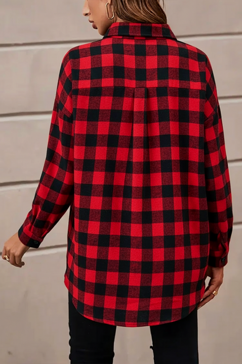 Дамска риза ABRONDA RED, Цвят: червен, IVET.BG - Твоят онлайн бутик.