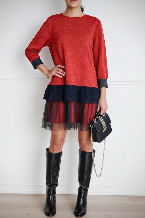 Рокля SERFIOVA RED, Цвят: червен, IVET.BG - Твоят онлайн бутик.