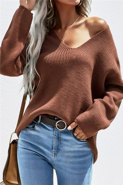 Пуловер LEVROLDA BROWN, Цвят: кафяв, IVET.BG - Твоят онлайн бутик.