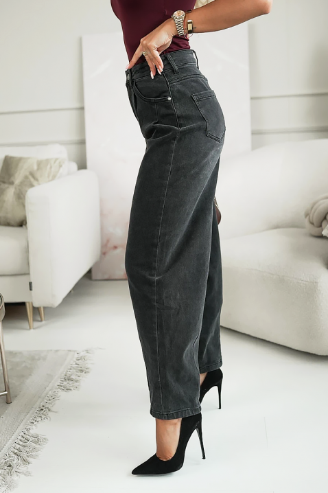 Дънки DELVIA, Цвят: черен, IVET.BG - Твоят онлайн бутик.