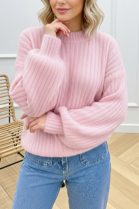 Пуловер DROVELDA PUDRA, Цвят: пудра, IVET.BG - Твоят онлайн бутик.