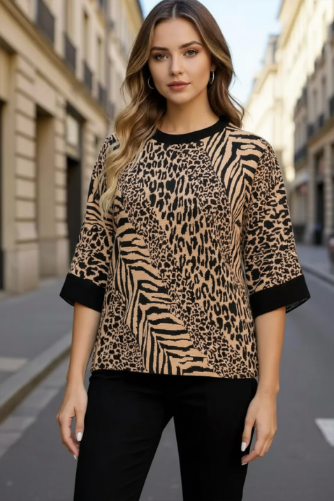 Пуловер SIOLEFA BROWN, Цвят: светлокафяв, IVET.BG - Твоят онлайн бутик.