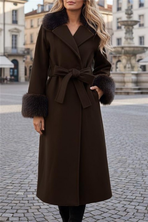 Палто LUXINDA BROWN, Цвят: кафяв, IVET.BG - Твоят онлайн бутик.