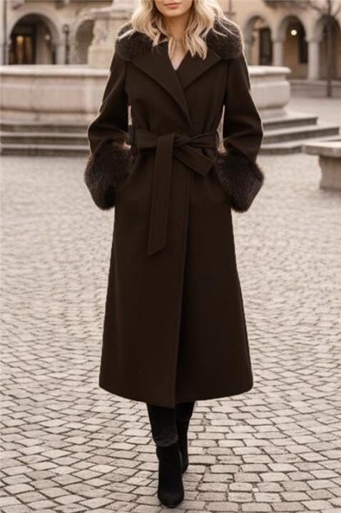 Палто LUXINDA BROWN, Цвят: кафяв, IVET.BG - Твоят онлайн бутик.