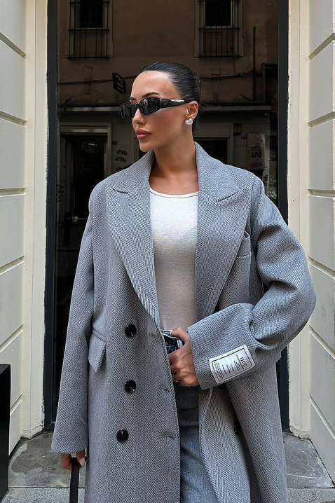 Палто VURDELZA GREY, Цвят: сив, IVET.BG - Твоят онлайн бутик.