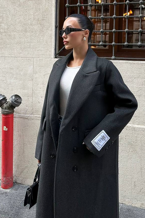 Палто VURDELZA BLACK, Цвят: черен, IVET.BG - Твоят онлайн бутик.