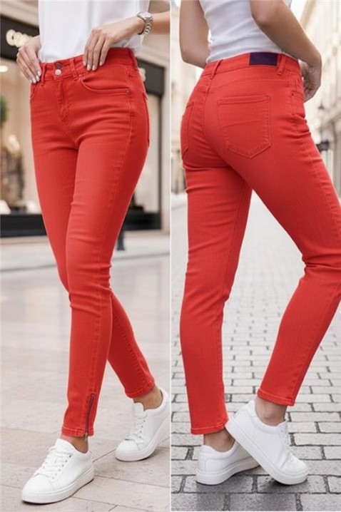 Дънки KRIMIZA CORAL, Цвят: корал, IVET.BG - Твоят онлайн бутик.