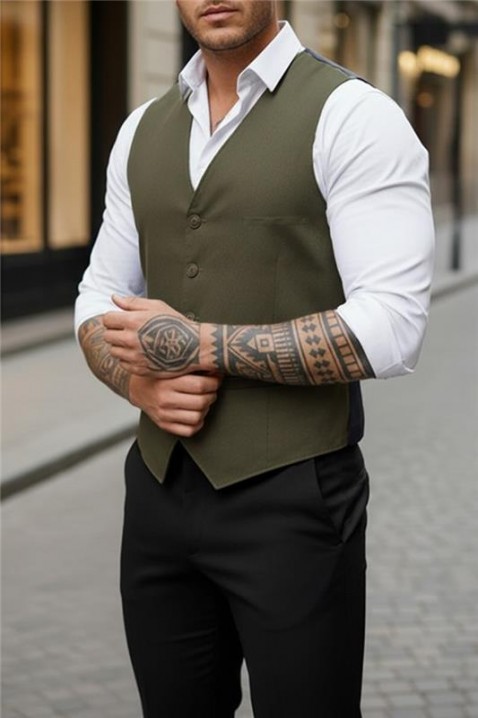 Мъжки елек BROZON KHAKI, Цвят: каки, IVET.BG - Твоят онлайн бутик.