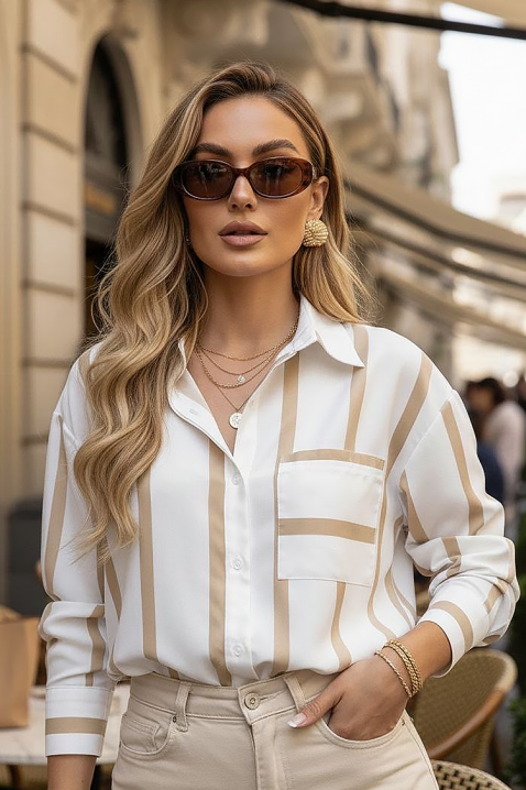 Дамска риза BARIOLA BEIGE, Цвят: беж, IVET.BG - Твоят онлайн бутик.