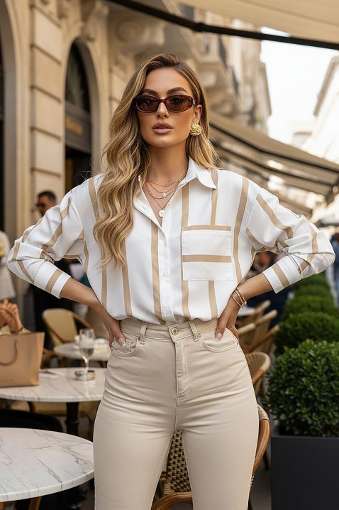 Дамска риза BARIOLA BEIGE, Цвят: беж, IVET.BG - Твоят онлайн бутик.