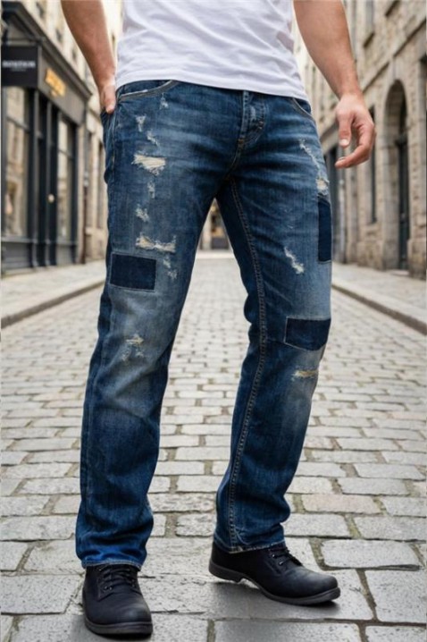 Мъжки дънки LEONOZO, Цвят: тъмносин, IVET.BG - Твоят онлайн бутик.