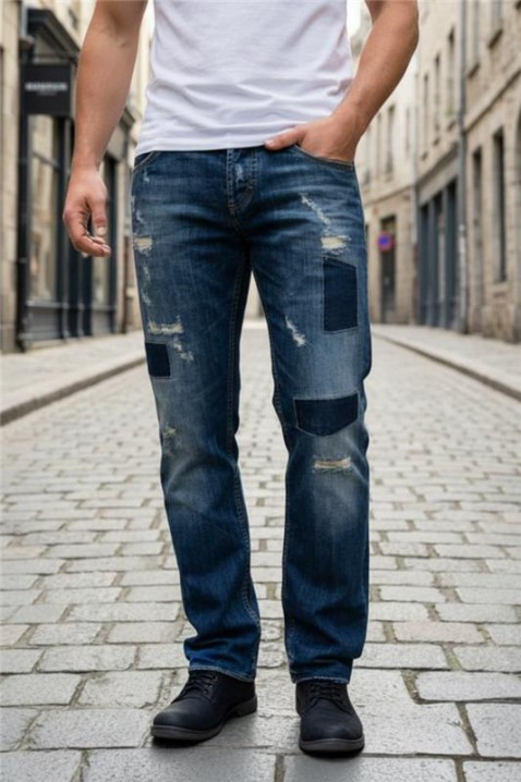 Мъжки дънки LEONOZO, Цвят: тъмносин, IVET.BG - Твоят онлайн бутик.