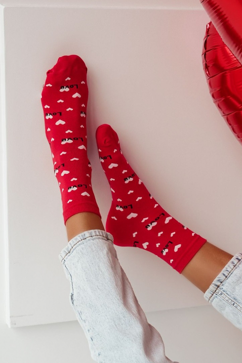 Чорапи FIOMELZA RED, Цвят: червен, IVET.BG - Твоят онлайн бутик.