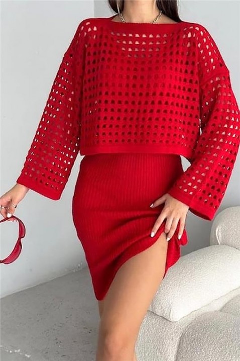 Комплект MUGLERA, Цвят: червен, IVET.BG - Твоят онлайн бутик.