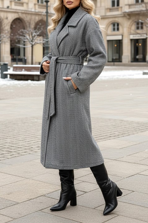 Палто SILVINZA, Цвят: сив, IVET.BG - Твоят онлайн бутик.