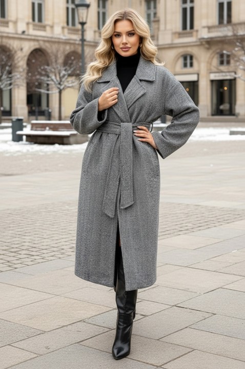 Палто SILVINZA, Цвят: сив, IVET.BG - Твоят онлайн бутик.