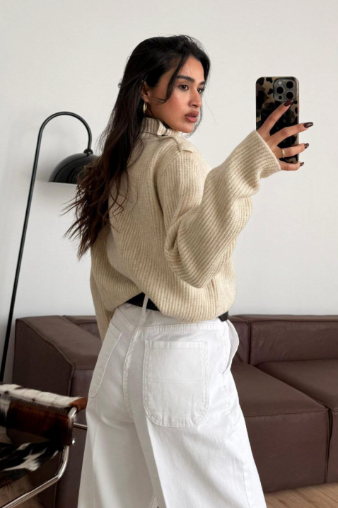 Пуловер REBLONZA BEIGE, Цвят: беж, IVET.BG - Твоят онлайн бутик.