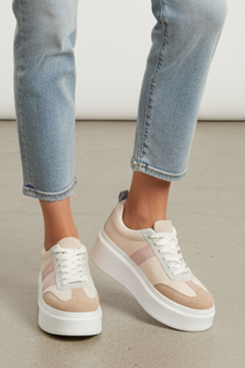 Дамски маратонки KELMIRA PUDRA, Цвят: пудра, IVET.BG - Твоят онлайн бутик.