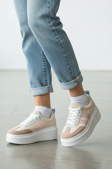 Дамски маратонки KELMIRA PUDRA, Цвят: пудра, IVET.BG - Твоят онлайн бутик.