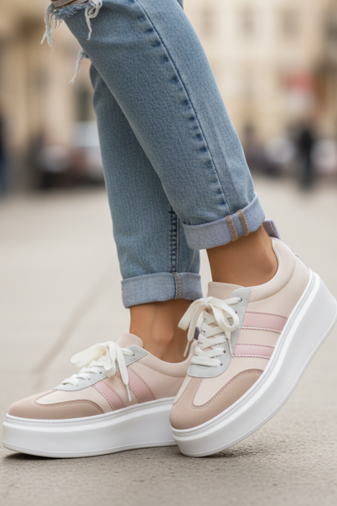 Дамски маратонки KELMIRA PUDRA, Цвят: пудра, IVET.BG - Твоят онлайн бутик.