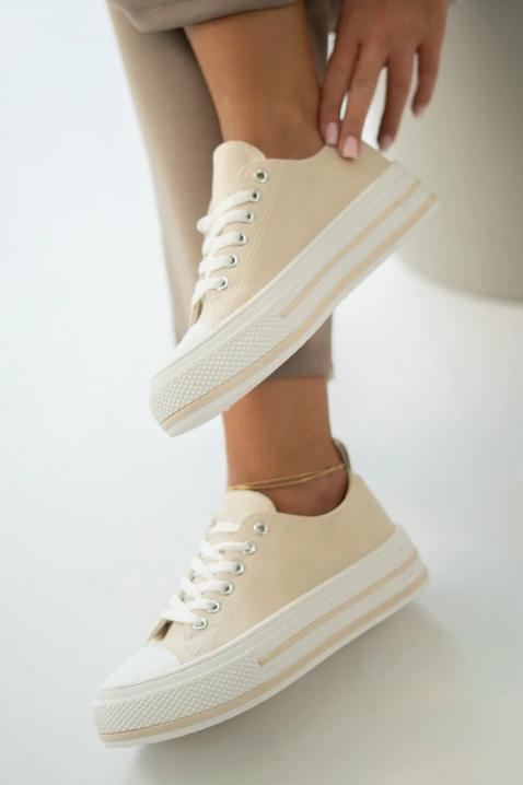 Дамски кецове KLAVILZA BEIGE, Цвят: беж, IVET.BG - Твоят онлайн бутик.