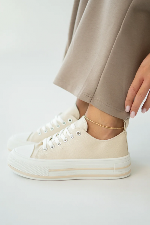 Дамски кецове KLAVILZA BEIGE, Цвят: беж, IVET.BG - Твоят онлайн бутик.