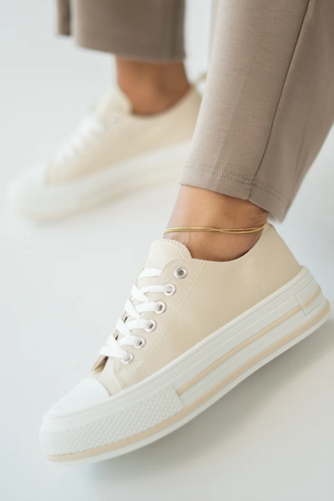 Дамски кецове KLAVILZA BEIGE, Цвят: беж, IVET.BG - Твоят онлайн бутик.