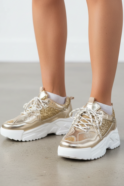 Дамски маратонки ZLAVERZA, Цвят: златен, IVET.BG - Твоят онлайн бутик.