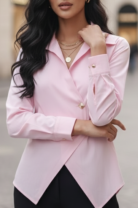 Дамска риза VELROZA PUDRA, Цвят: пудра, IVET.BG - Твоят онлайн бутик.