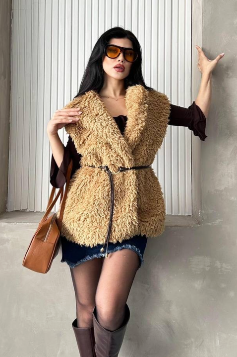 Елек TRENDYNA CAMEL, Цвят: светлокафяв, IVET.BG - Твоят онлайн бутик.