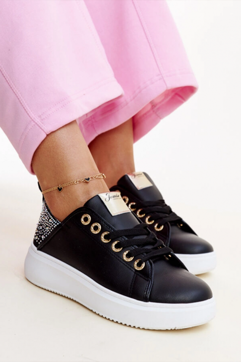 Дамски маратонки KLAMELDA BLACK, Цвят: черен, IVET.BG - Твоят онлайн бутик.