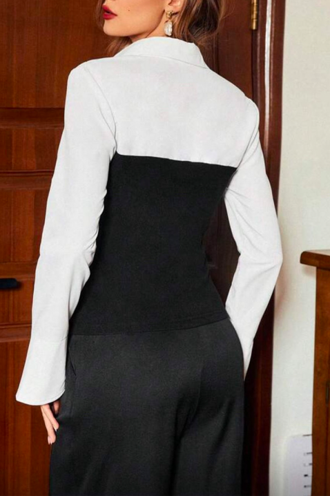 Дамска риза GRAVELDA, Цвят: черно и бяло, IVET.BG - Твоят онлайн бутик.