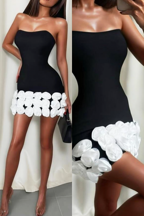 Рокля TELINSA, Цвят: черно и бяло, IVET.BG - Твоят онлайн бутик.