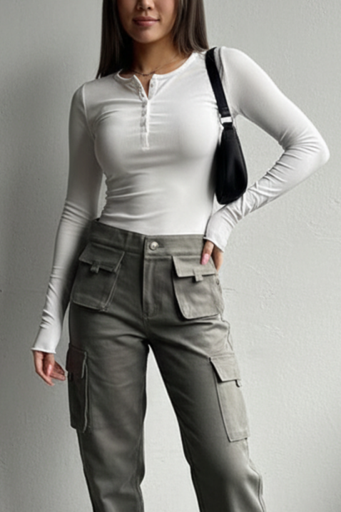 Дамска блуза ZAFROLDA WHITE, Цвят: бял, IVET.BG - Твоят онлайн бутик.