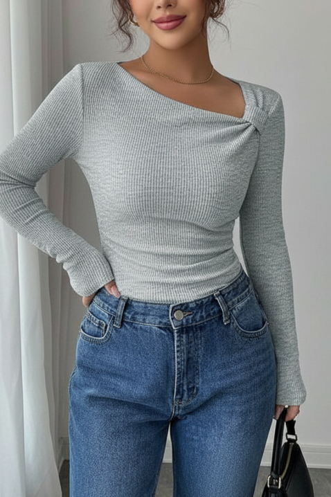 Дамска блуза TREBOLDA GREY, Цвят: сив, IVET.BG - Твоят онлайн бутик.